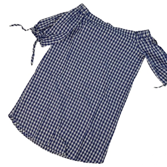 Blue Checked Shift Dress - Picture 2 of 5